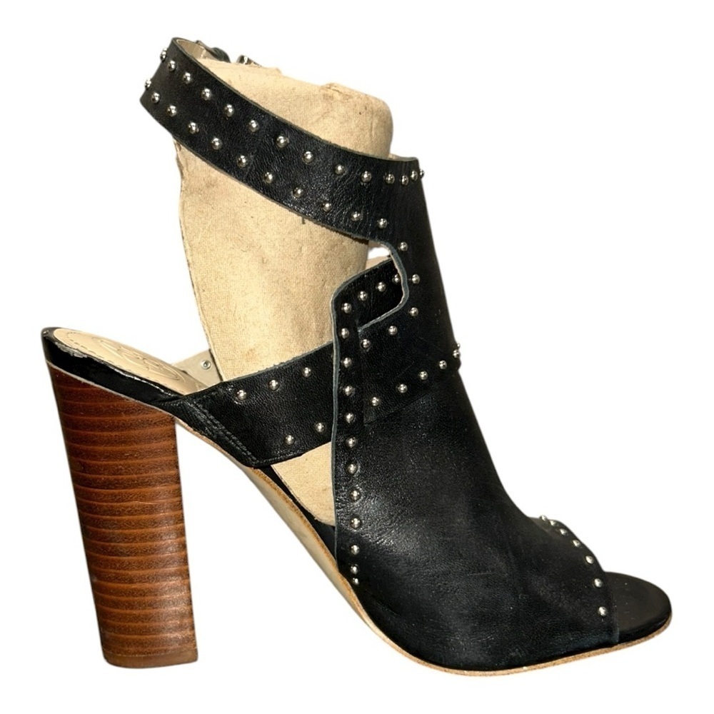 GUESS Gwerika Black Peep-Toe High heels Sandals – Women’s Size 6 M Leather Upper